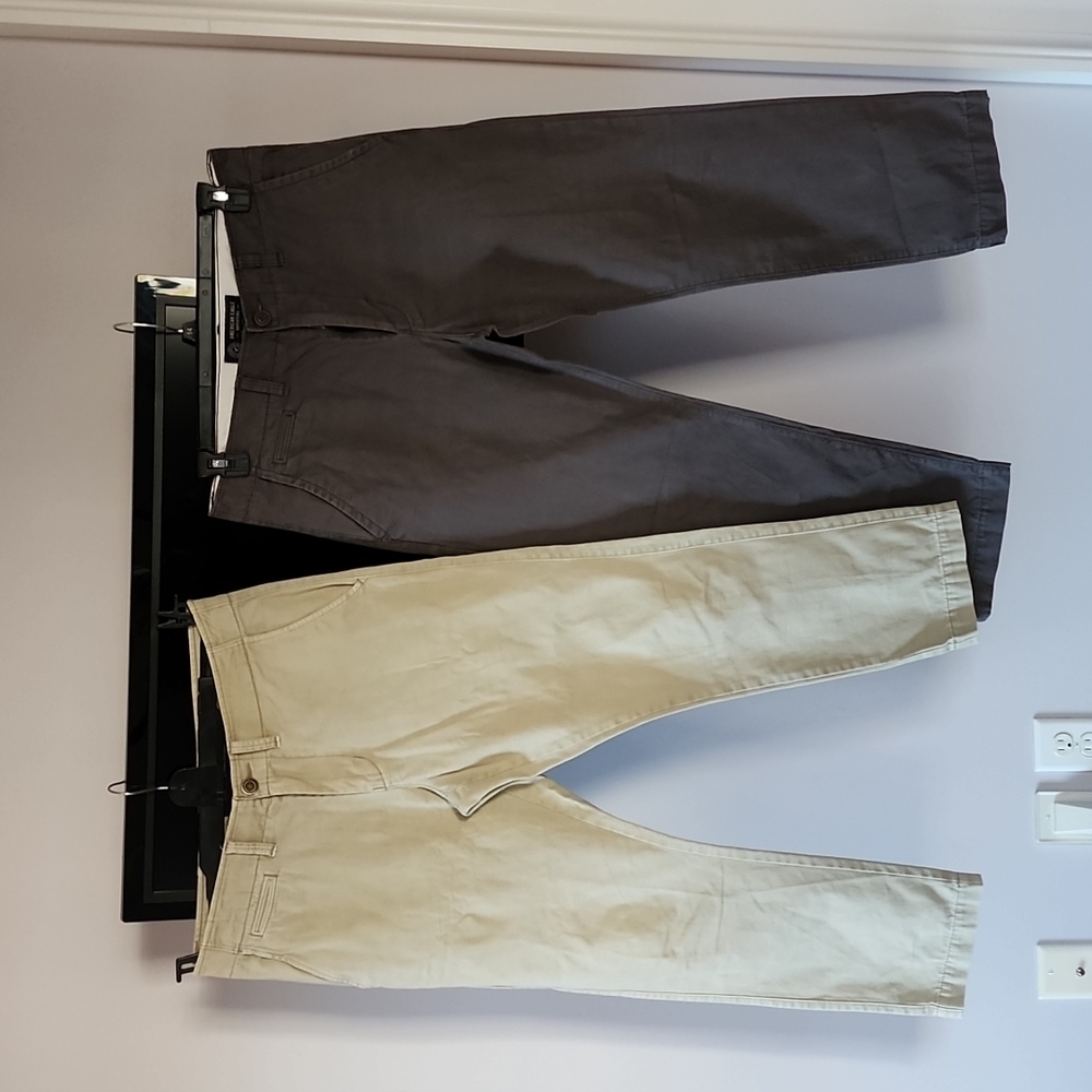 Mens Chinos x 2 by American Eagle 32"W 30"L One in beige and one in grey.